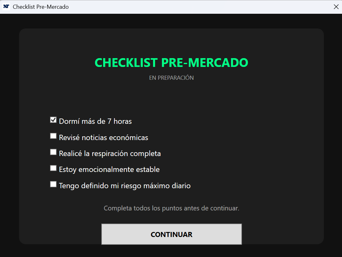 Checklist de premercado